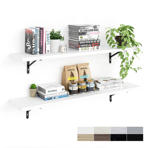 KABOON Floating Shelves for Wall, Set of 2--White