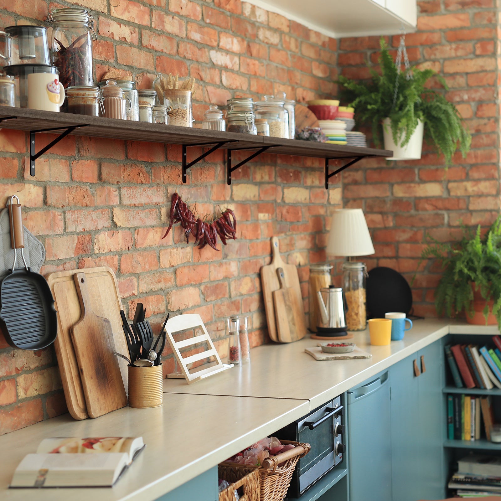 KABOON Floating Shelves for Wall, Set of 2--Eucalyptus