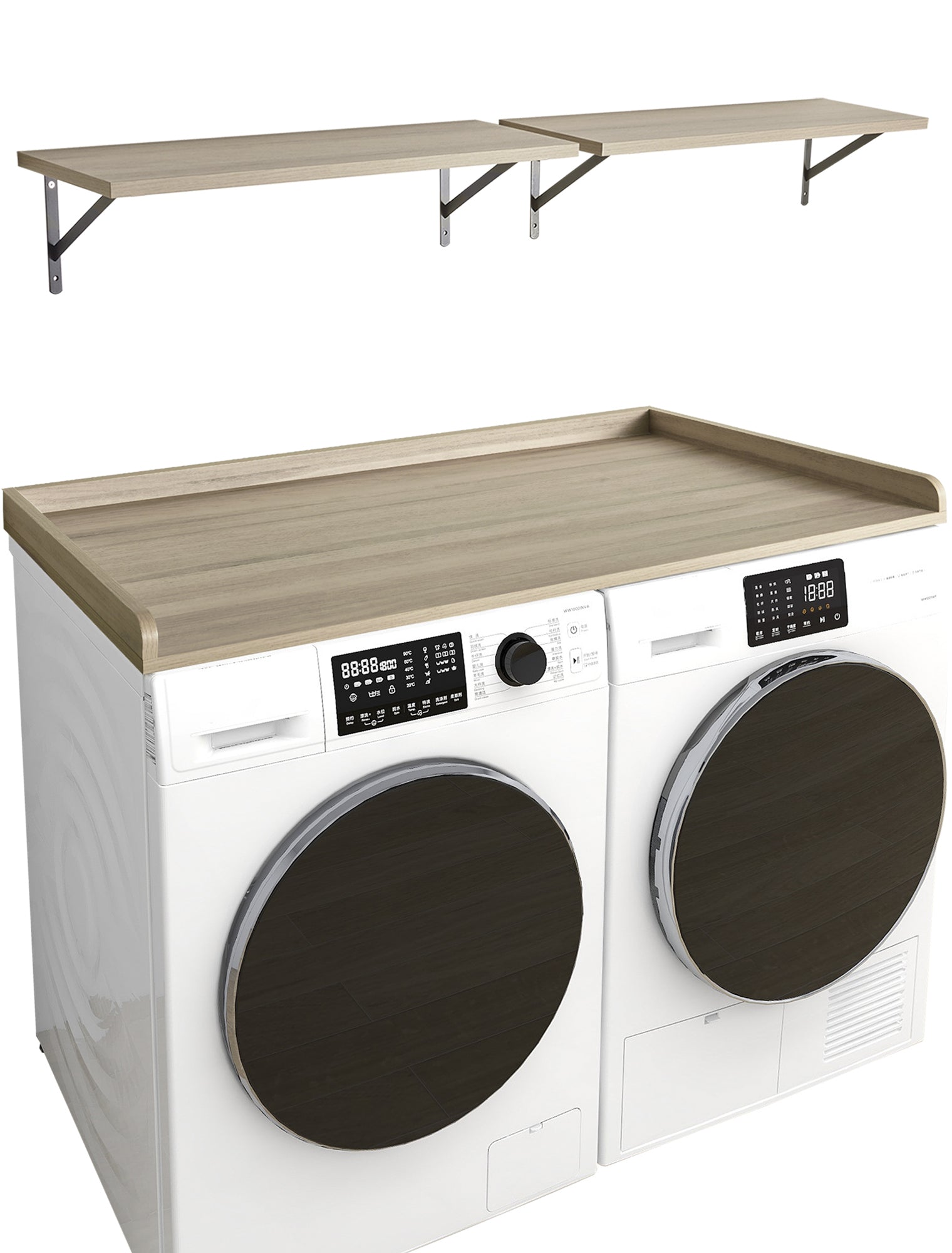Kaboon Washer Dryer Countertop, Oak (Grey Tone)
