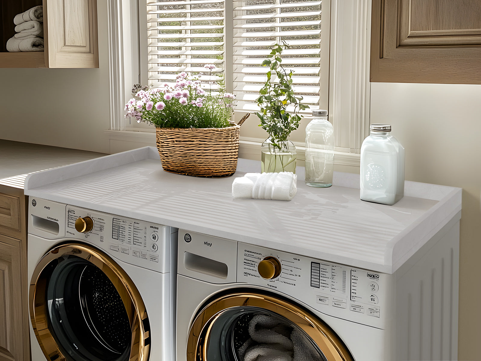 Kaboon Washer Dryer Countertop, White Rock