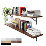 Load image into Gallery viewer, KABOON Floating Shelves for Wall, Set of 2--Dark Walnut
