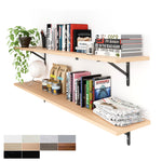 Load image into Gallery viewer, KABOON Floating Shelves for Wall, Set of 2--Light Walnut
