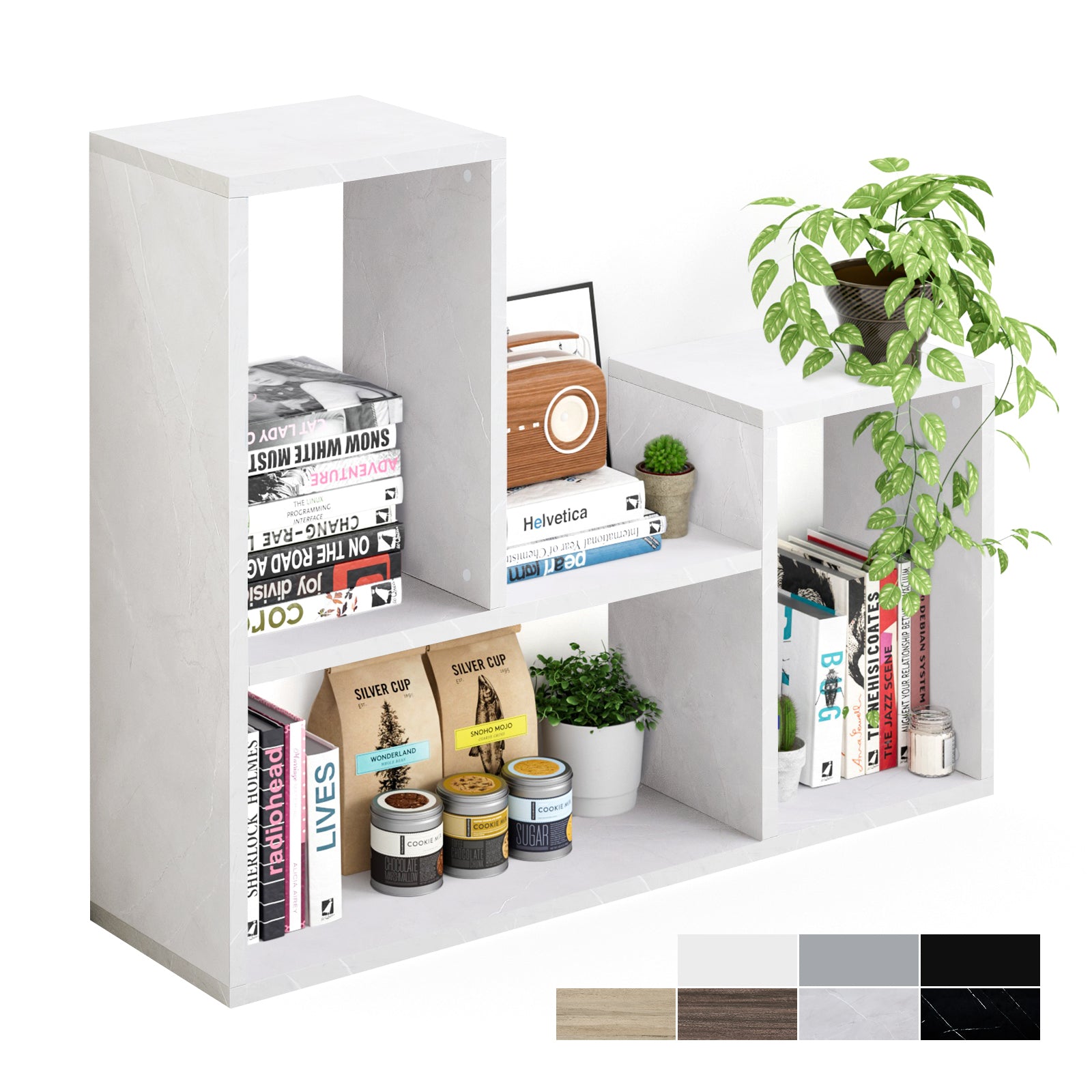 Kaboon Free Combination Shelf Unit--White Rock