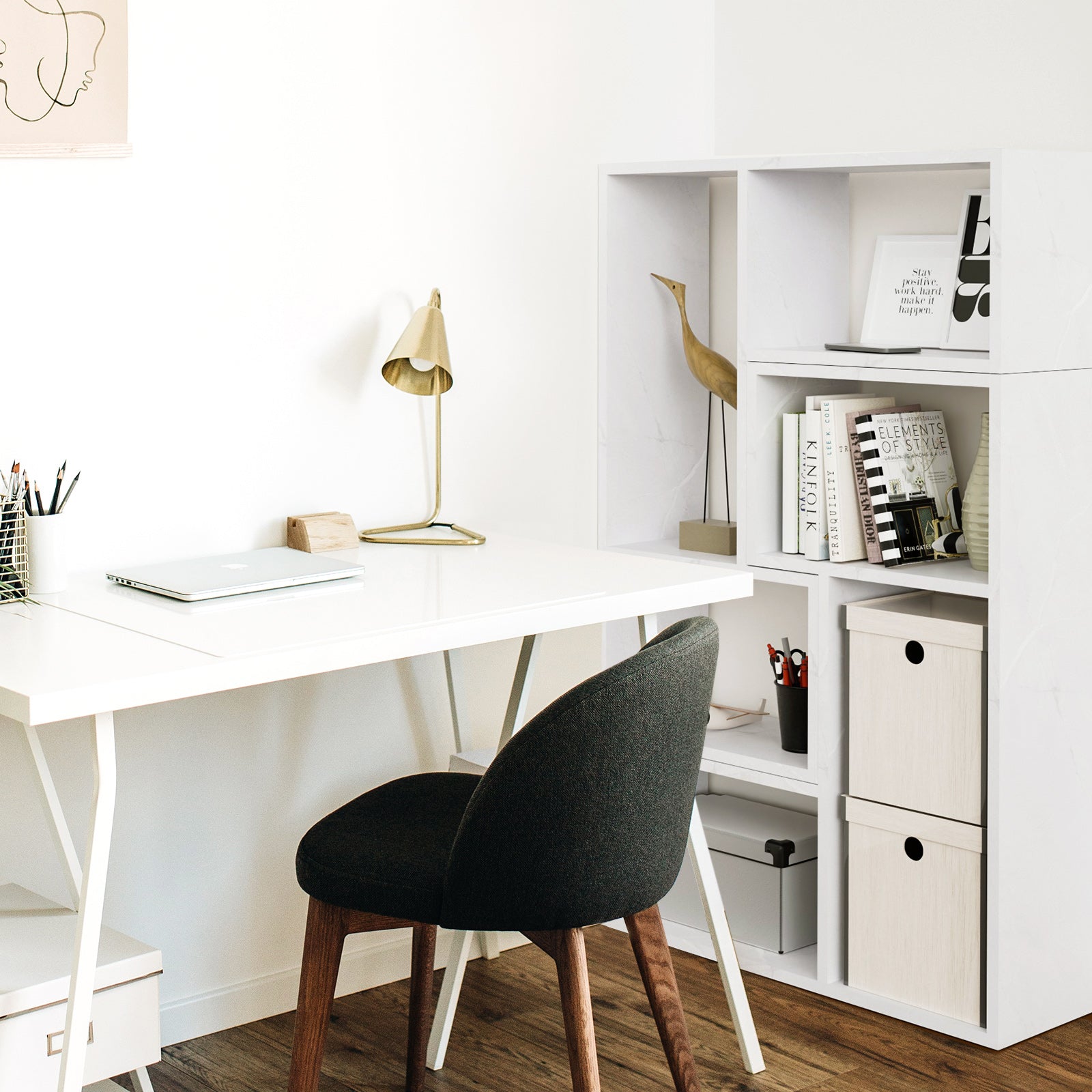 Kaboon Free Combination Shelf Unit--White Rock
