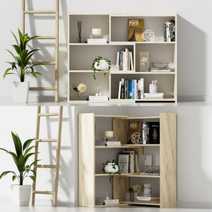 Kaboon 4-Tier Shelving Unit--Oak