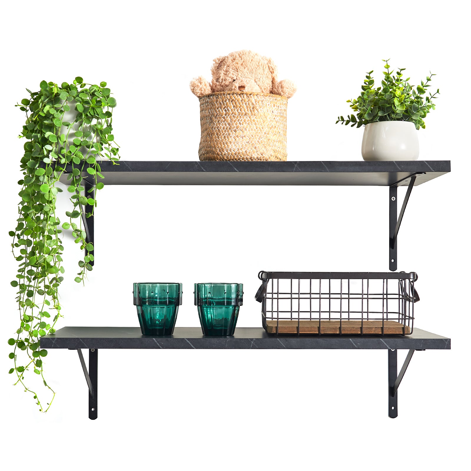 KABOON Floating Shelves for Wall, Set of 2--Cloud Atlas