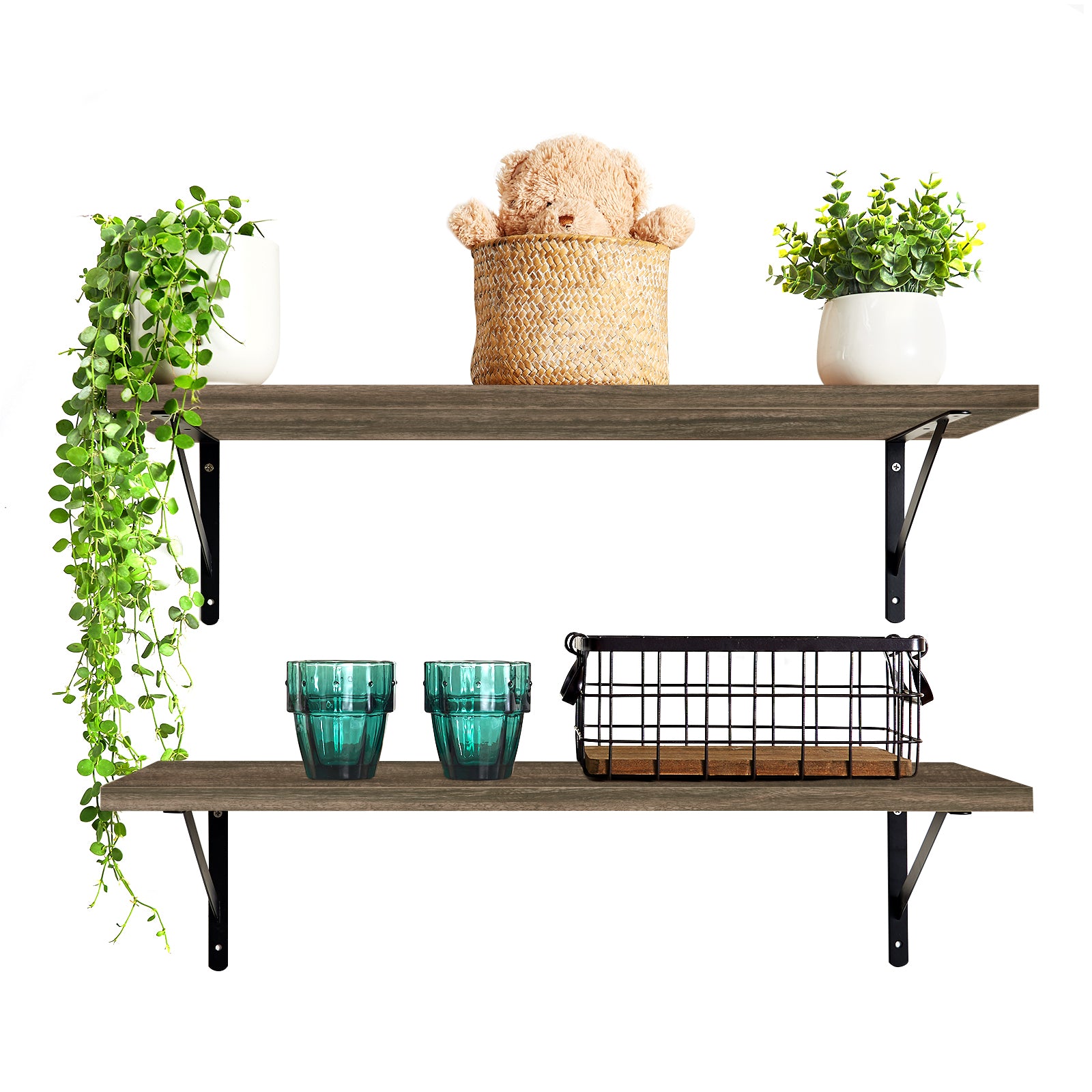 KABOON Floating Shelves for Wall 10" D x 27” W Set of 2--Eucalyptus