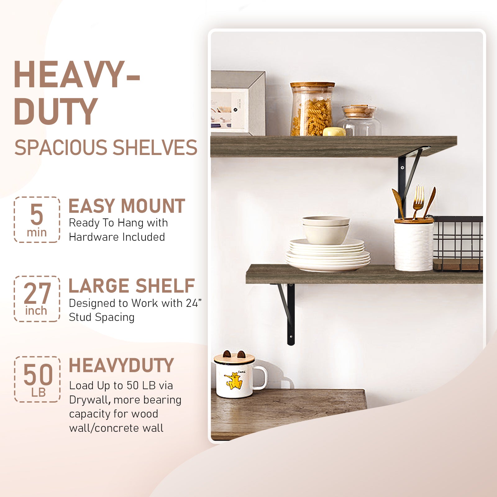 27 inch discount wall shelf
