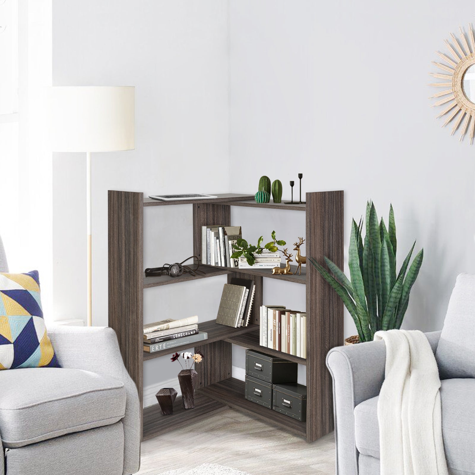 Kaboon 4-Tier Shelving Unit--Eucalyptus