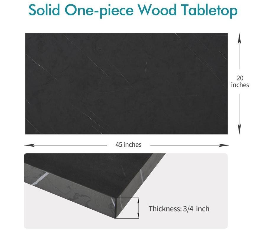 45x20 one-piece wood table top in black