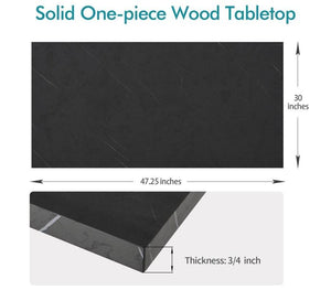 48x30 one-piece wood table top in black