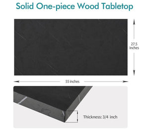 55x28 one-piece wood table top in black