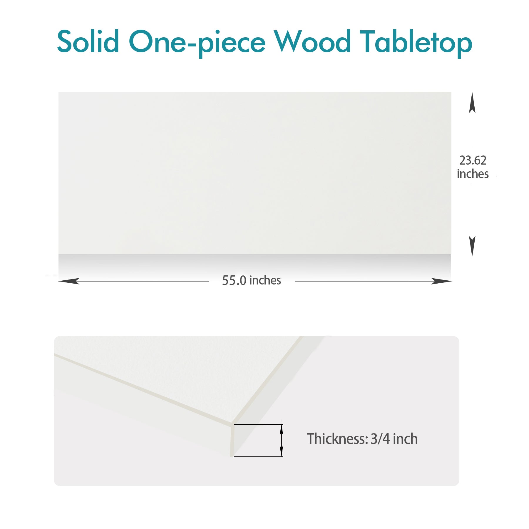 KABOON Solid Color Tabletop--White-Smooth version-6 sizes