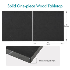20x20 one-piece wood table top in black