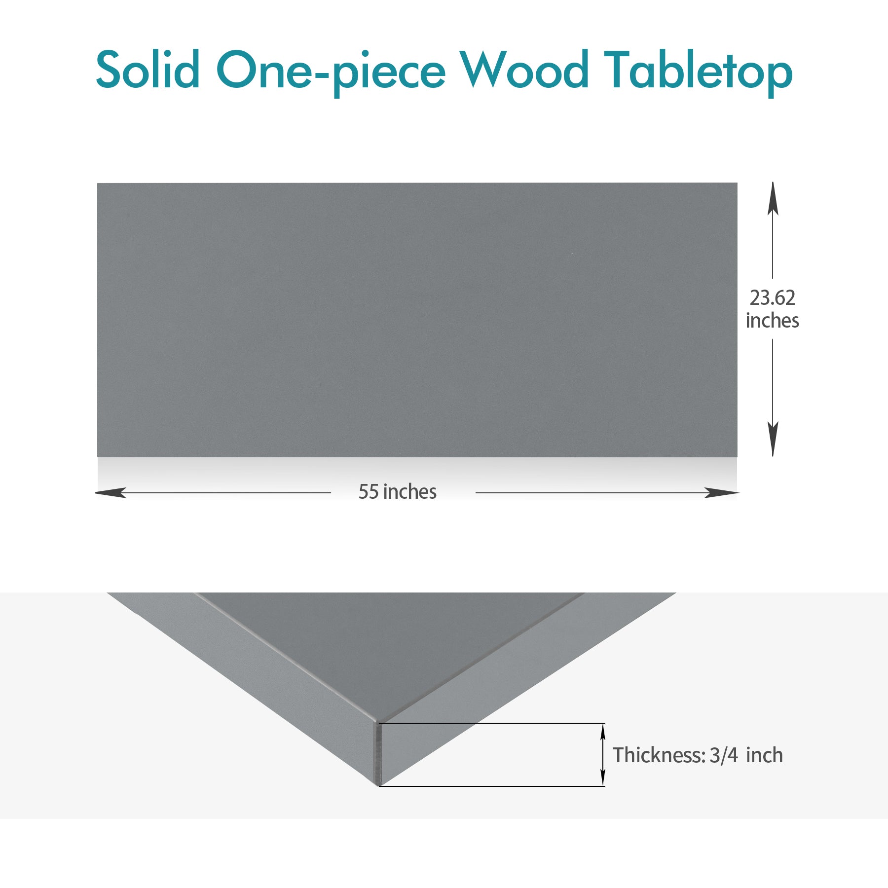 KABOON Solid Color Tabletop--Silver Gray