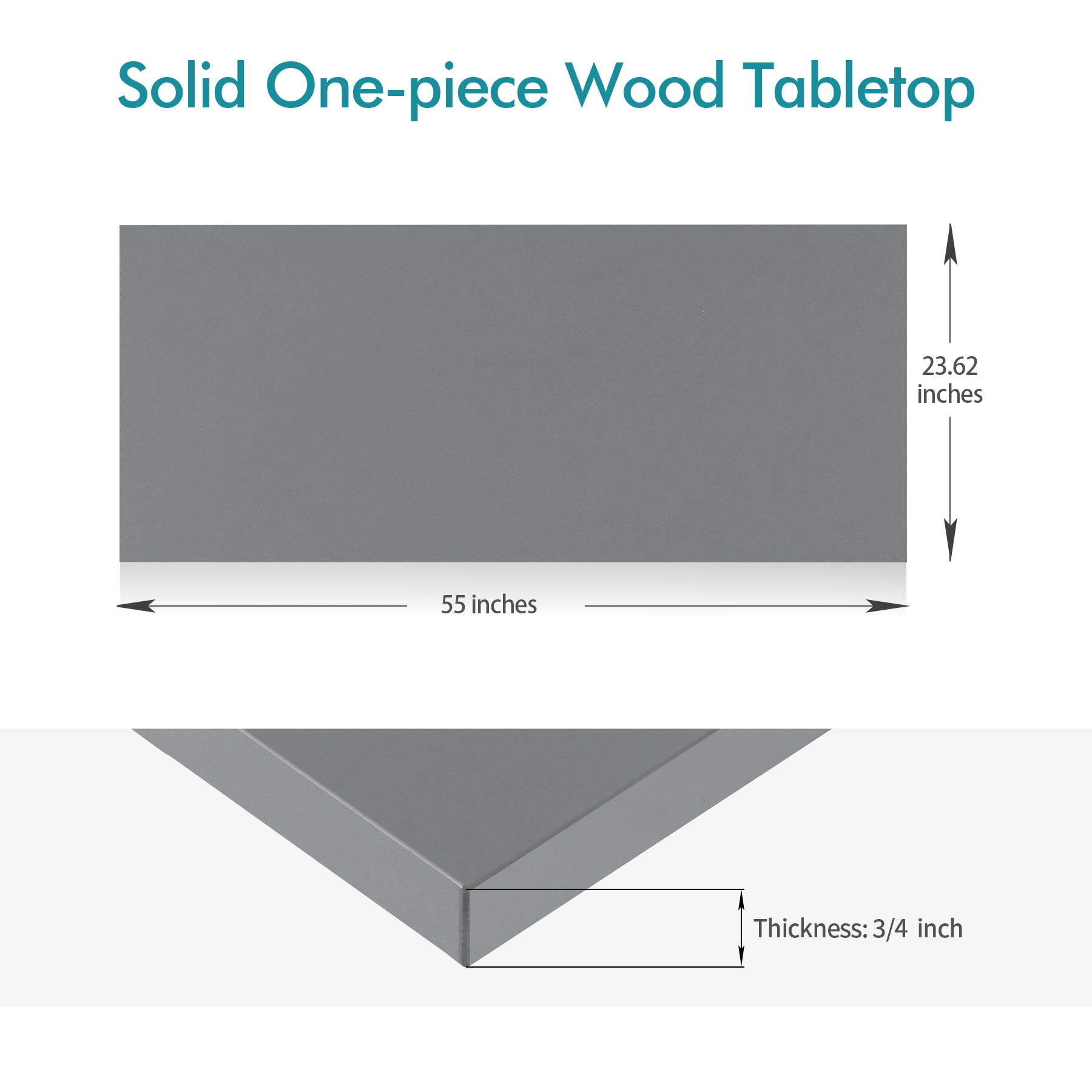 KABOON Solid Color Tabletop--Silver Gray-6 sizes