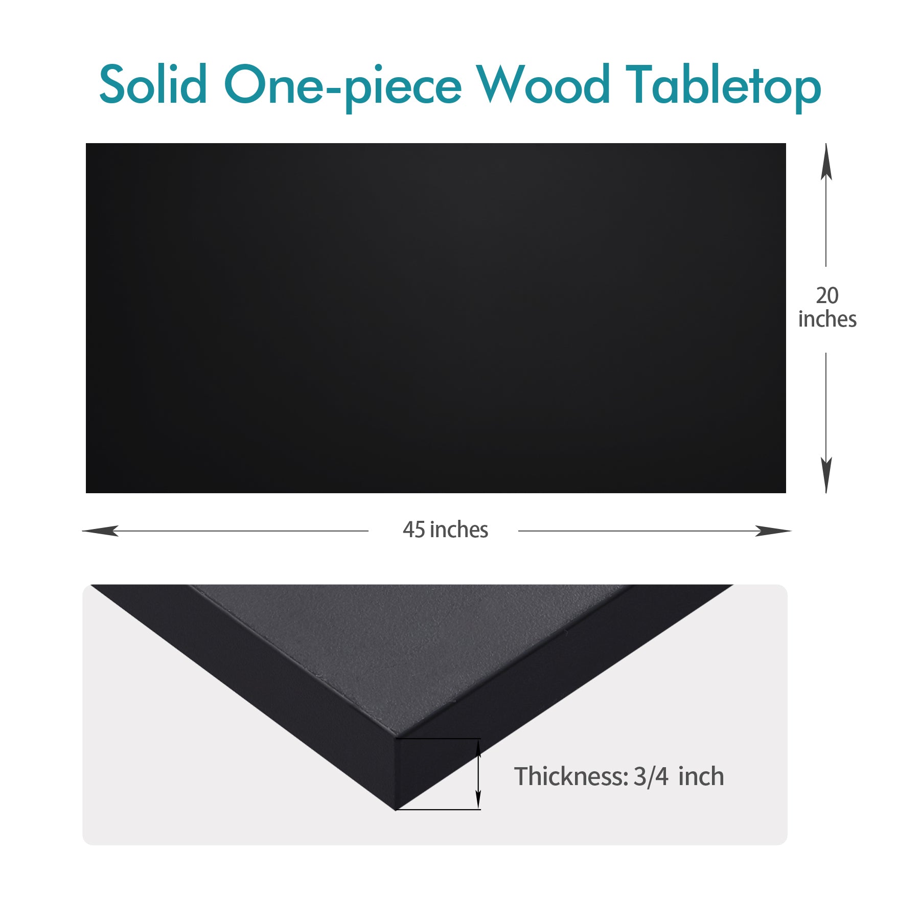 KABOON Solid Color Tabletop--Black