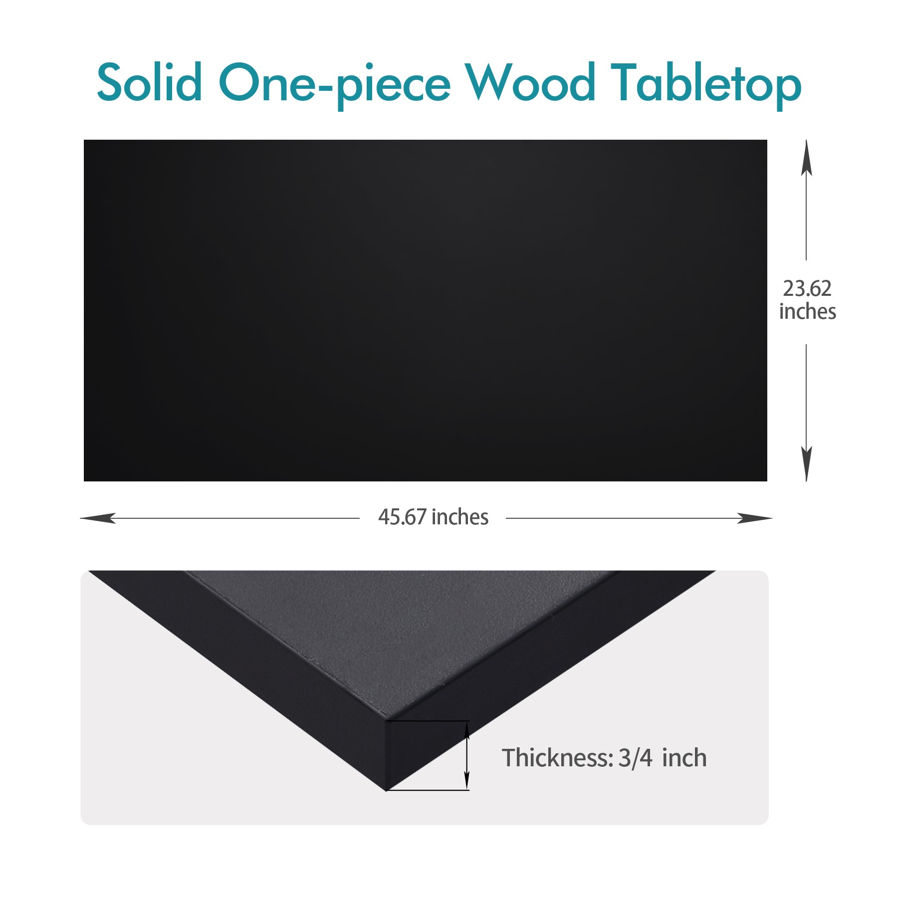 KABOON Solid Color Tabletop--Black