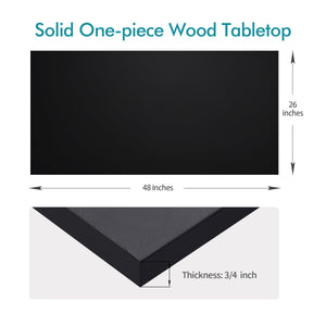 KABOON Solid Color Tabletop--Black--6 sizes