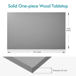 60x24 one-piece wood table top in gray