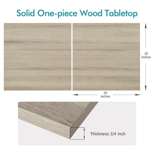 20x20 one-piece wood table top in oak