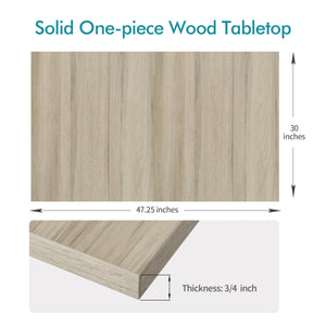 48x30 one-piece wood table top in oak