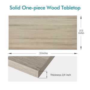 55x28 one-piece wood table top in oak