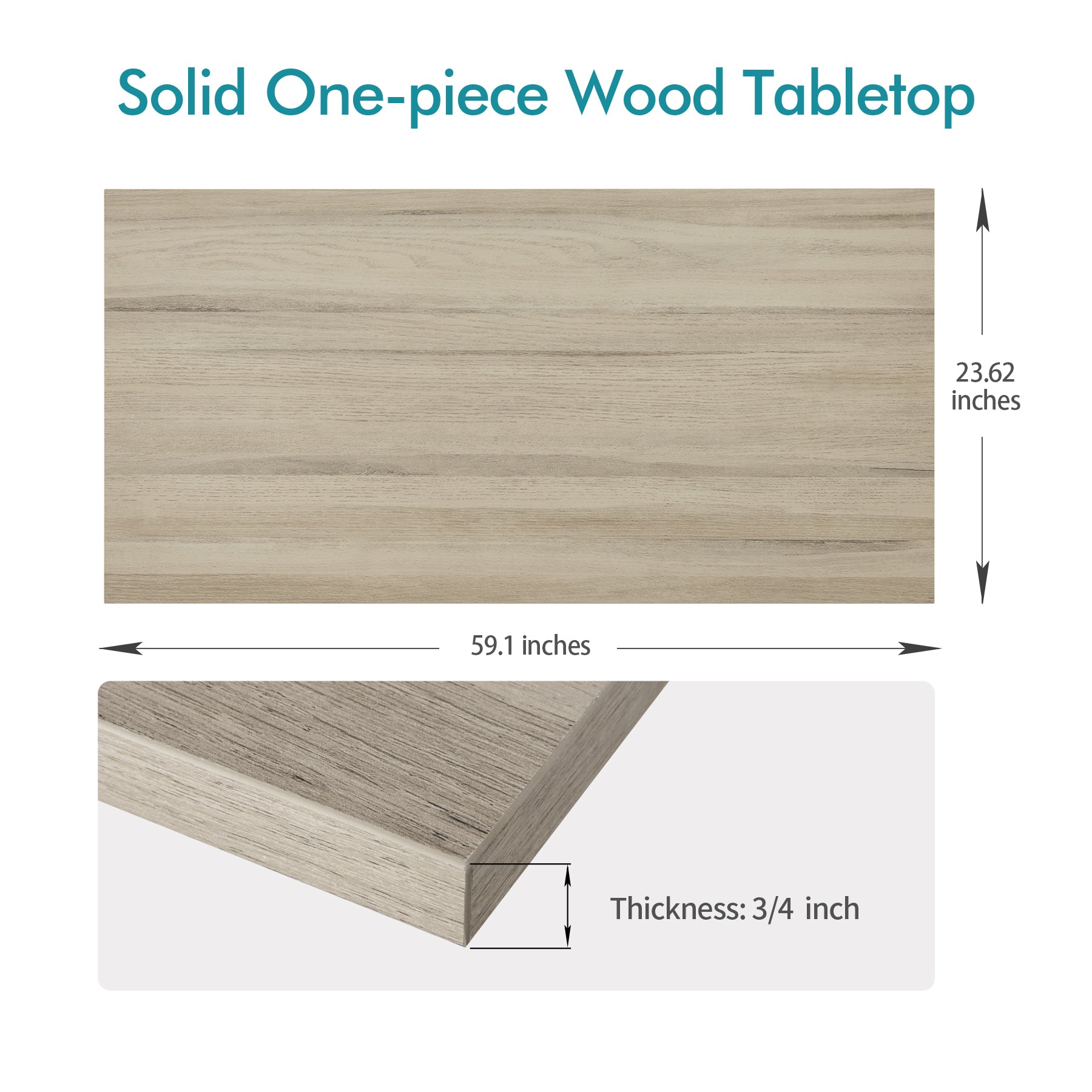 60x24 one-piece wood table top in oak