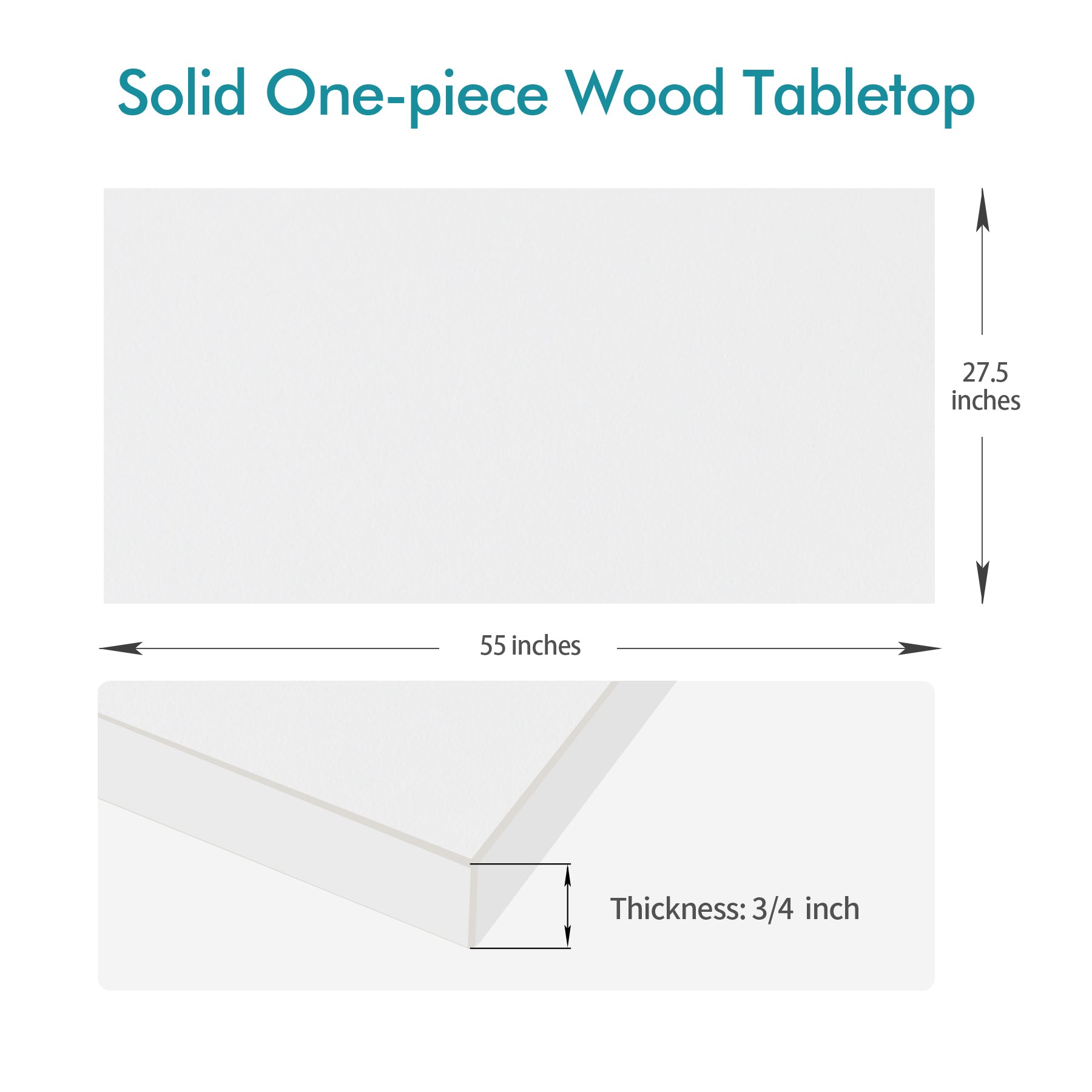 KABOON Solid Color Tabletop--White-Smooth version-6 sizes